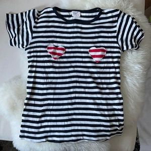 Edith Miller striped heart boobs shirt W/M